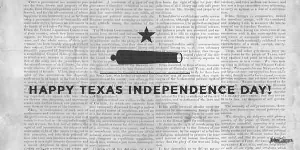 Happy Texas Independence Day Newspaper In Background