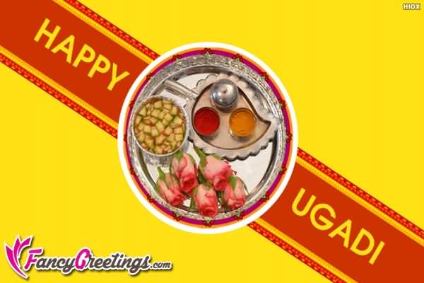 Happy Ugadi Pooja Thali Greeting Card