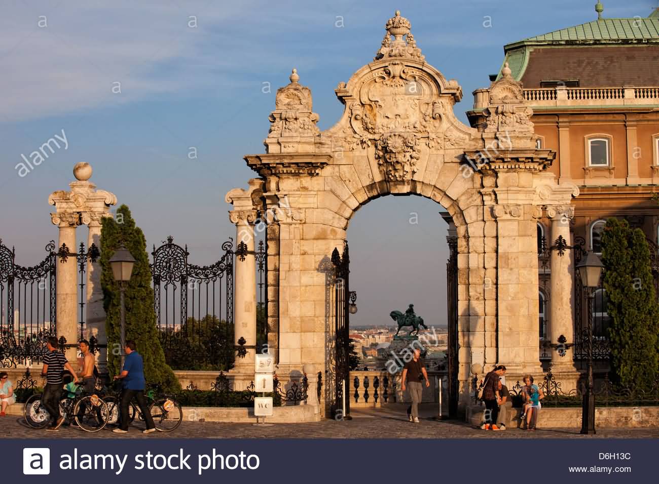 Hasbsburg Gate To The Royal Palace In Buda Castle At Sunset
