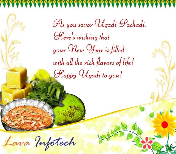 Here’s Wishing That Your New Year Is Filled With All The Rich Flavors Of Life Happy Ugadi To You