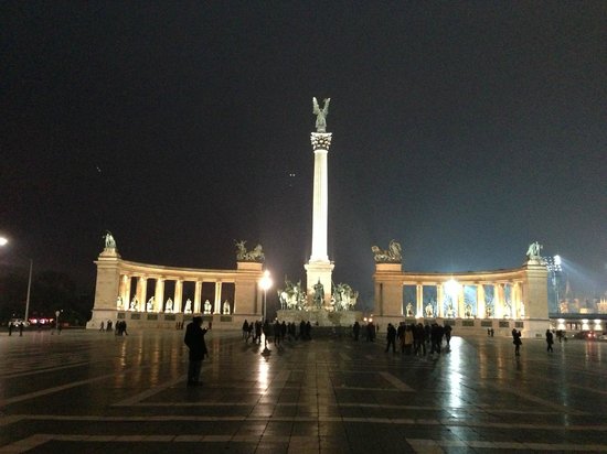 Heroes Square Illuminated By Night