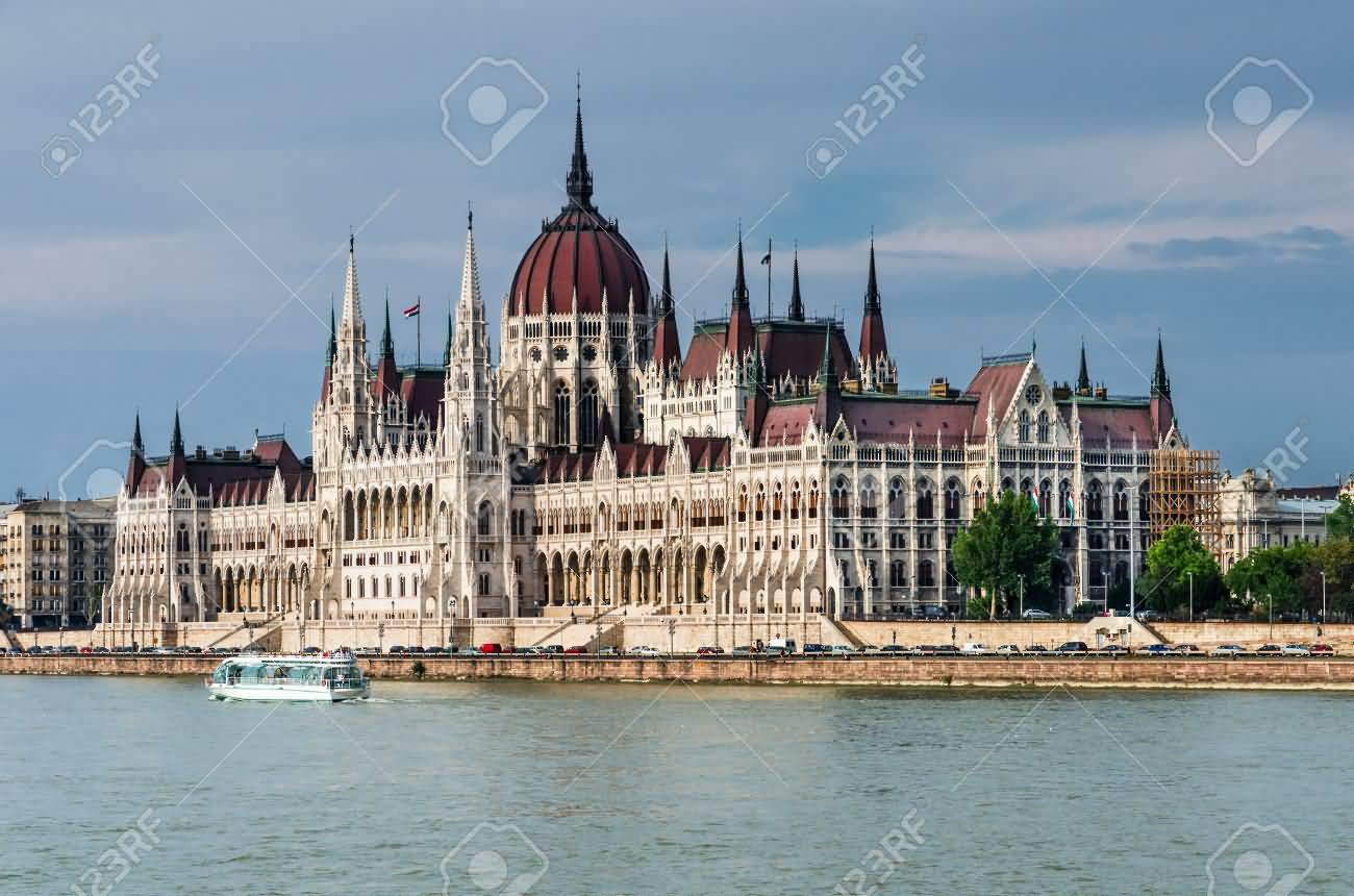 Hungarian Parliament Building Across The River View