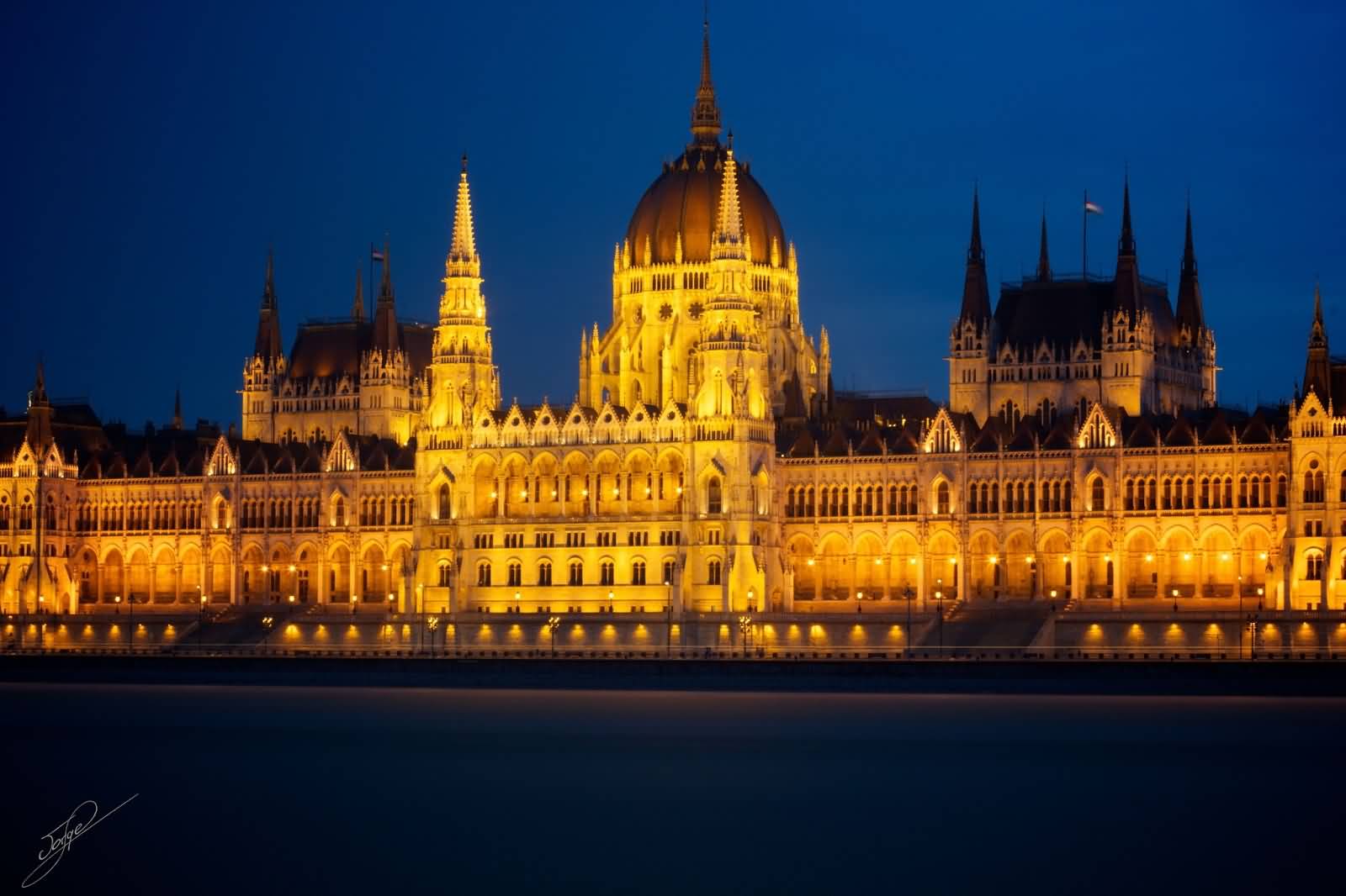 Hungarian Parliament Building At Night Picture