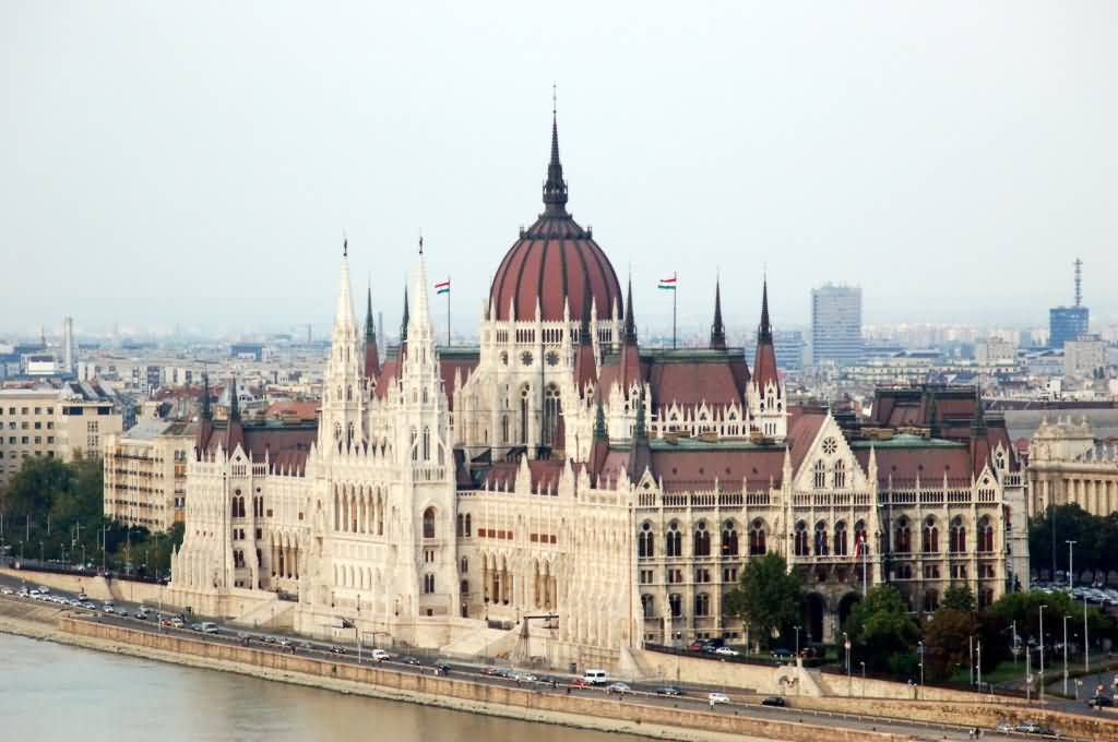 Hungarian Parliament Building  In Budapest, Hungary