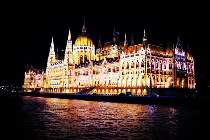 Hungarian Parliament Building Night Picture