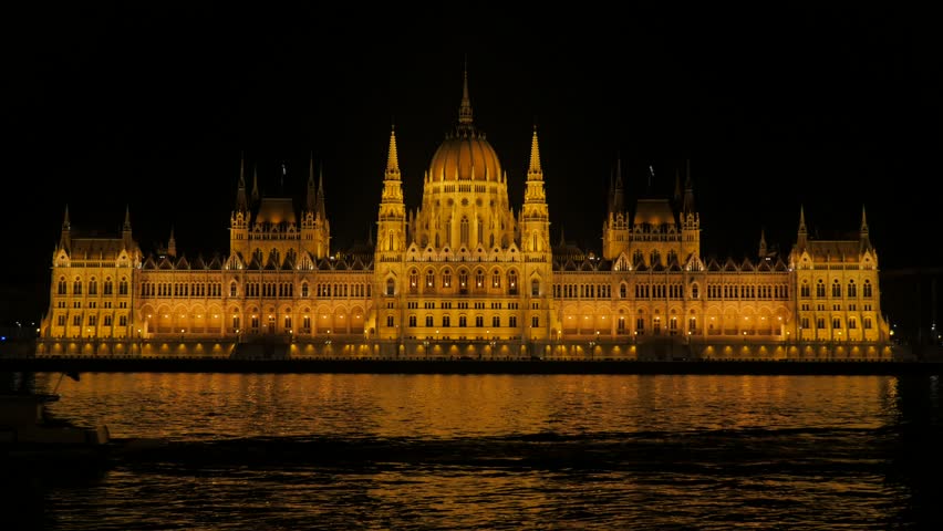 Hungarian Parliament Building Night Scene