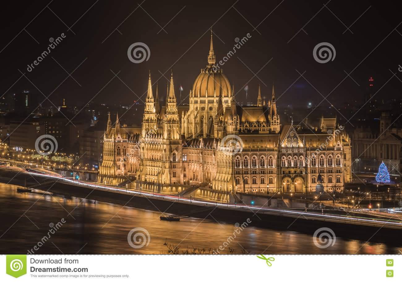 Hungarian Parliament Building Night View