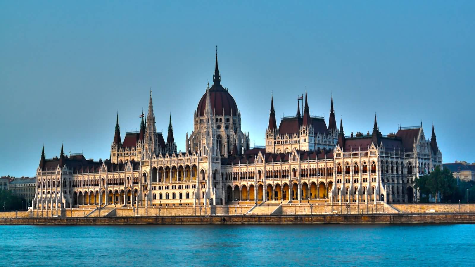 Hungarian Parliament Building On The Bank Of Danube River