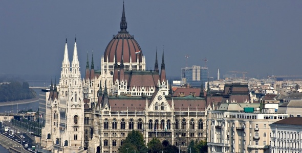 Hungarian Parliament Building View