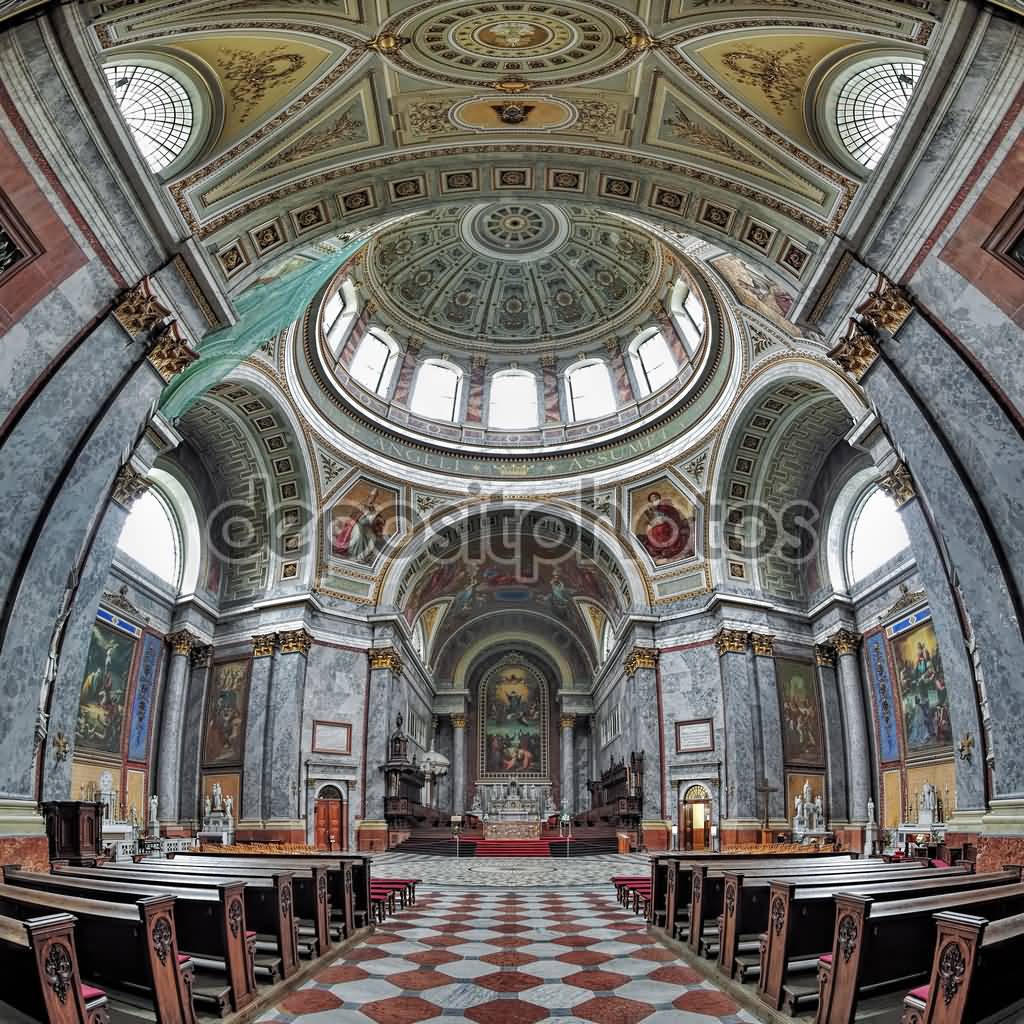 Interior Of The Esztergom Basilica In Hungary