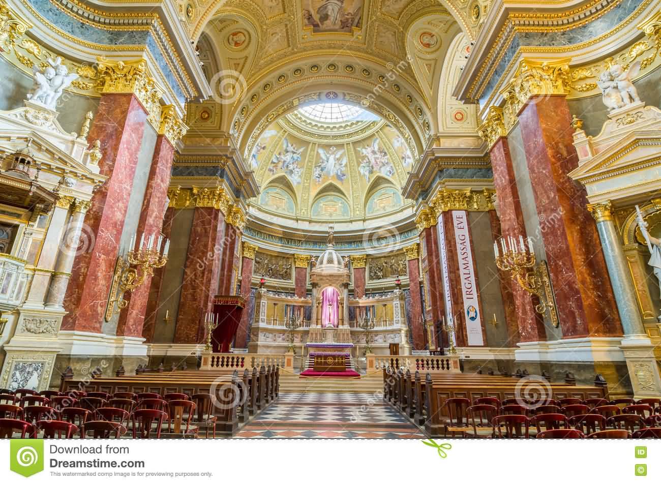 Interior Of The Roman Catholic Church St. Stephen’s Basilica