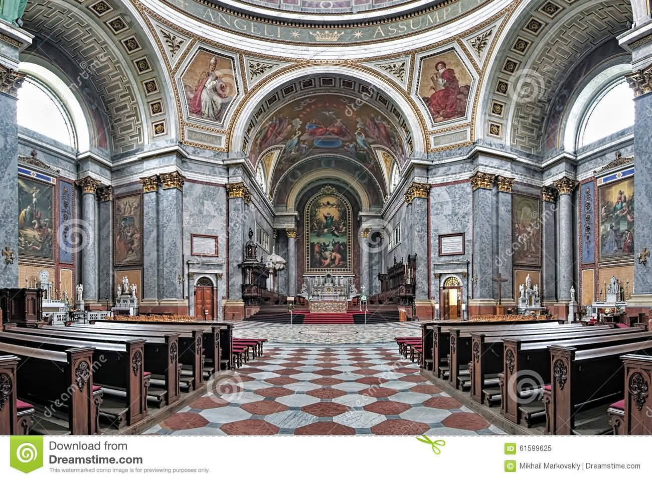 Interior View Of Esztergom Basilica In Hungary