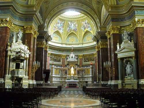 Interior View Of St. Stephen’s Basilica In Budapest