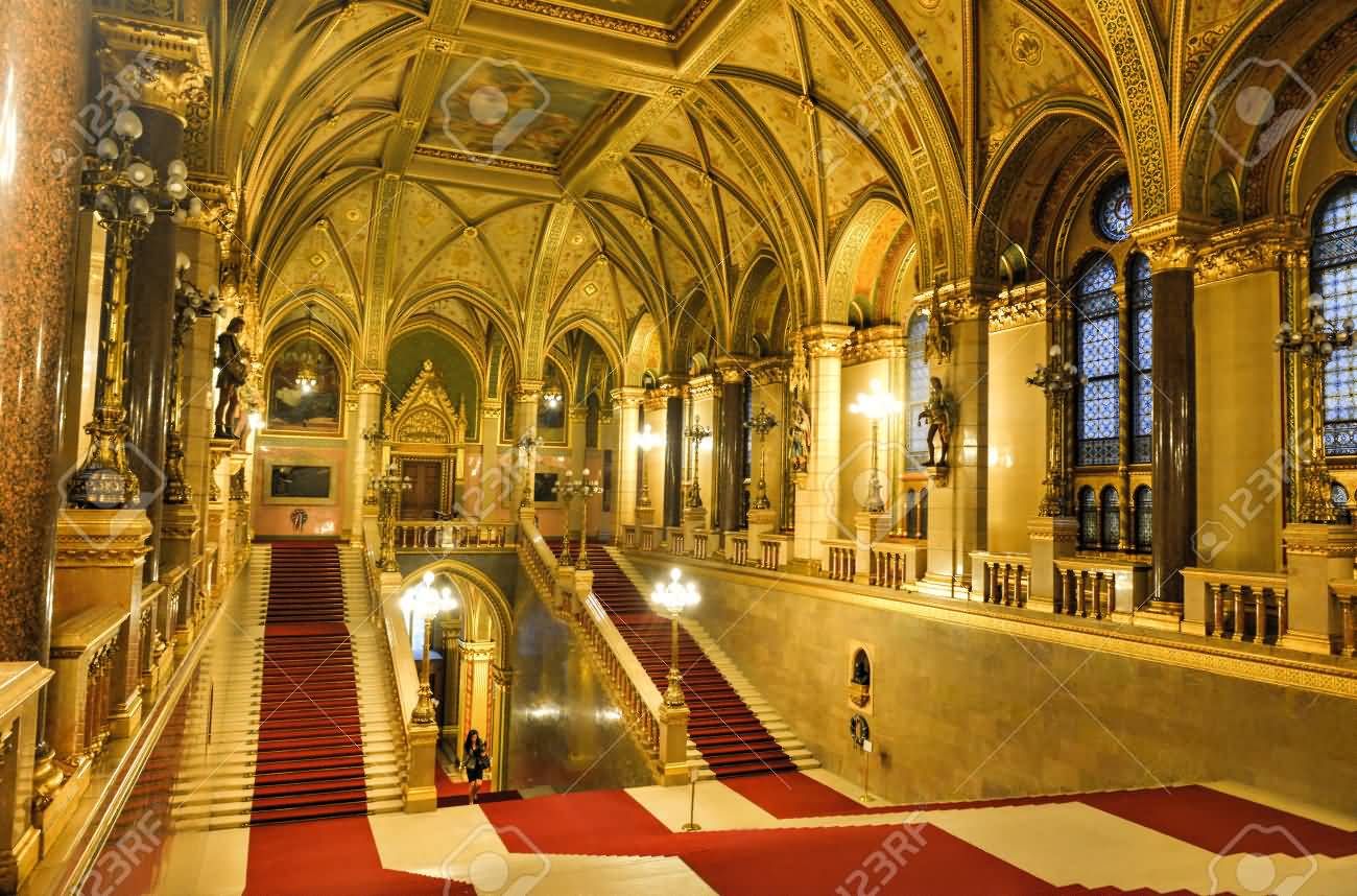 Interior View Of The Hungarian Parliament Building