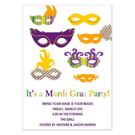 It's Mardi Gras Party Invitation Card