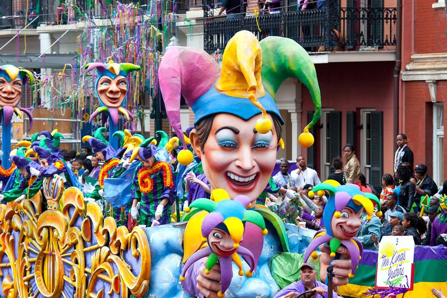 Jester Clown Floats At The Mardi Gras Parade