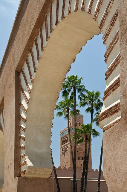 Koutoubia Mosque Minaret View From The Arch