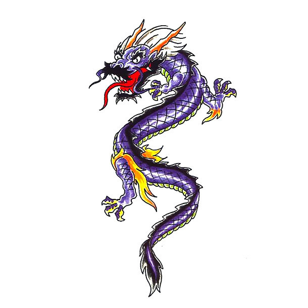 Latest Colorful Traditional Chinese Dragon Tattoo Design