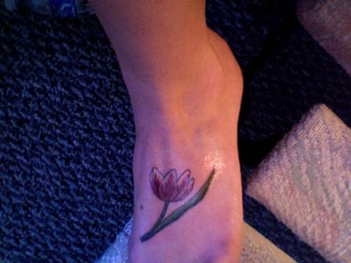 Left Foot Tulip Tattoo Idea