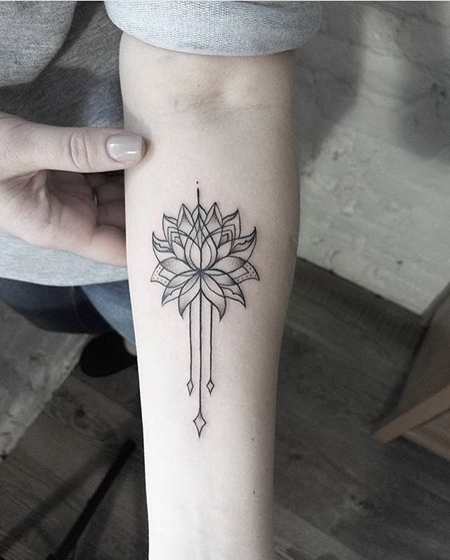 Left Forearm Mandala Flower Tattoo Image