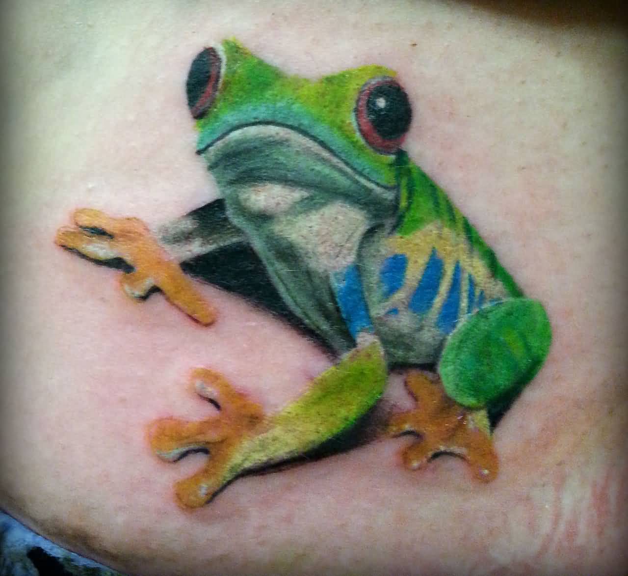 Lower Back Frog Tattoo On Lower Back