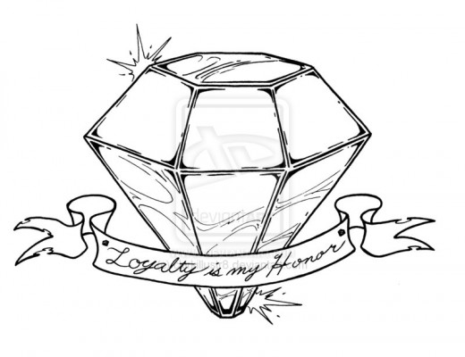 Loyalty Is My Honor Banner With Diamond Tattoo Design