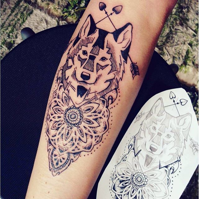 52+ Mandala Wolf Tattoos Ideas