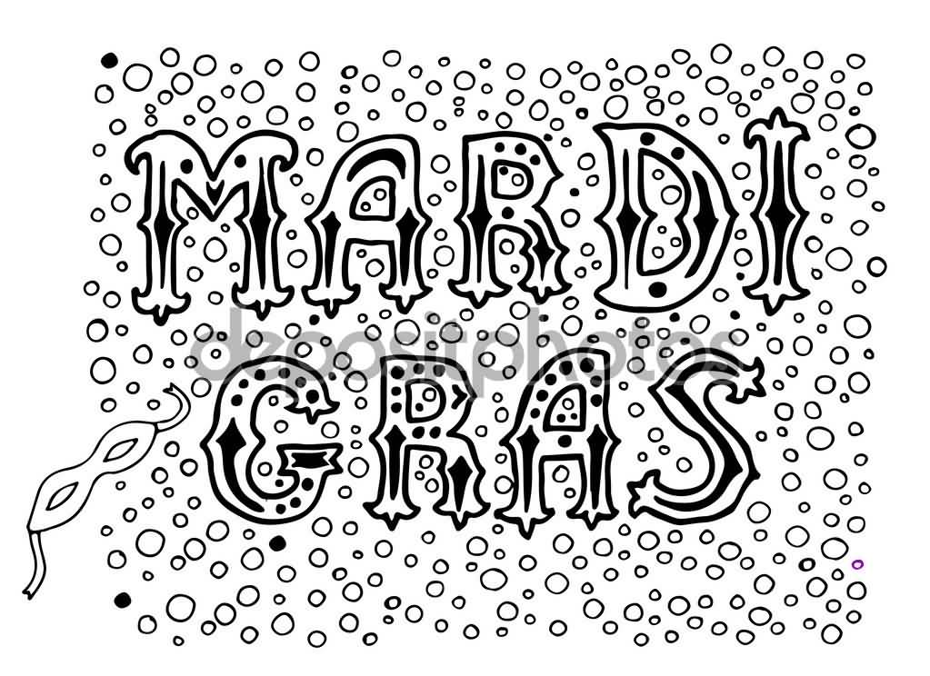 Mardi Gras Black And  White Dots Design Greeting Card