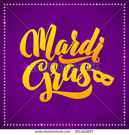 Mardi Gras Calligraphy Card