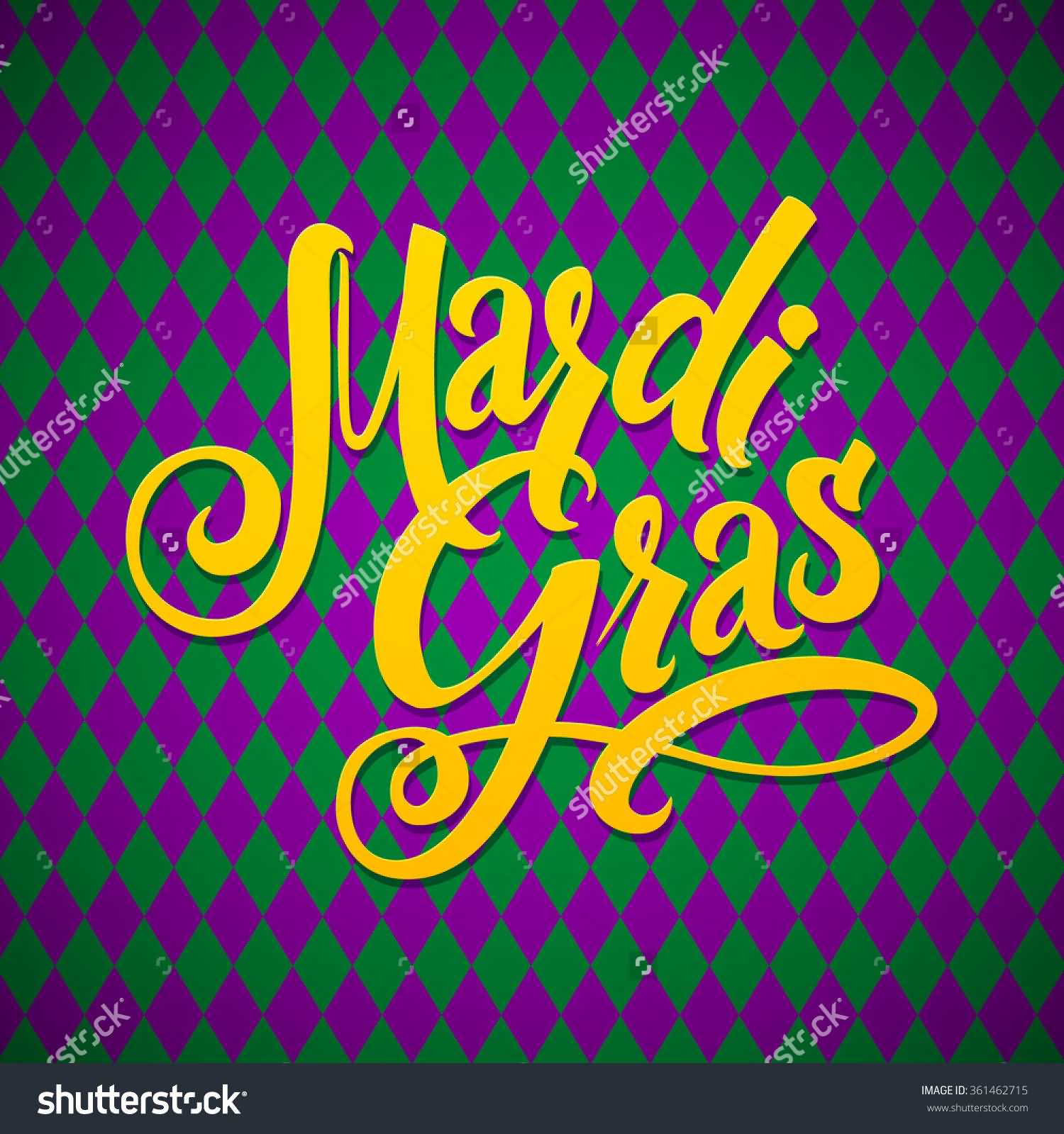 Mardi Gras Calligraphy Greeting Card