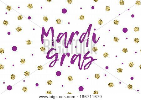 Mardi Gras Greeting Card Violet And Gold Dots Design
