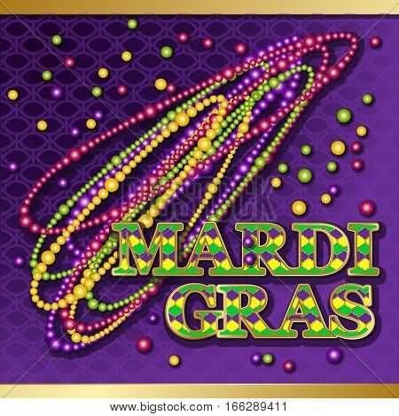 Mardi Gras Greetings Card And Beads Picture
