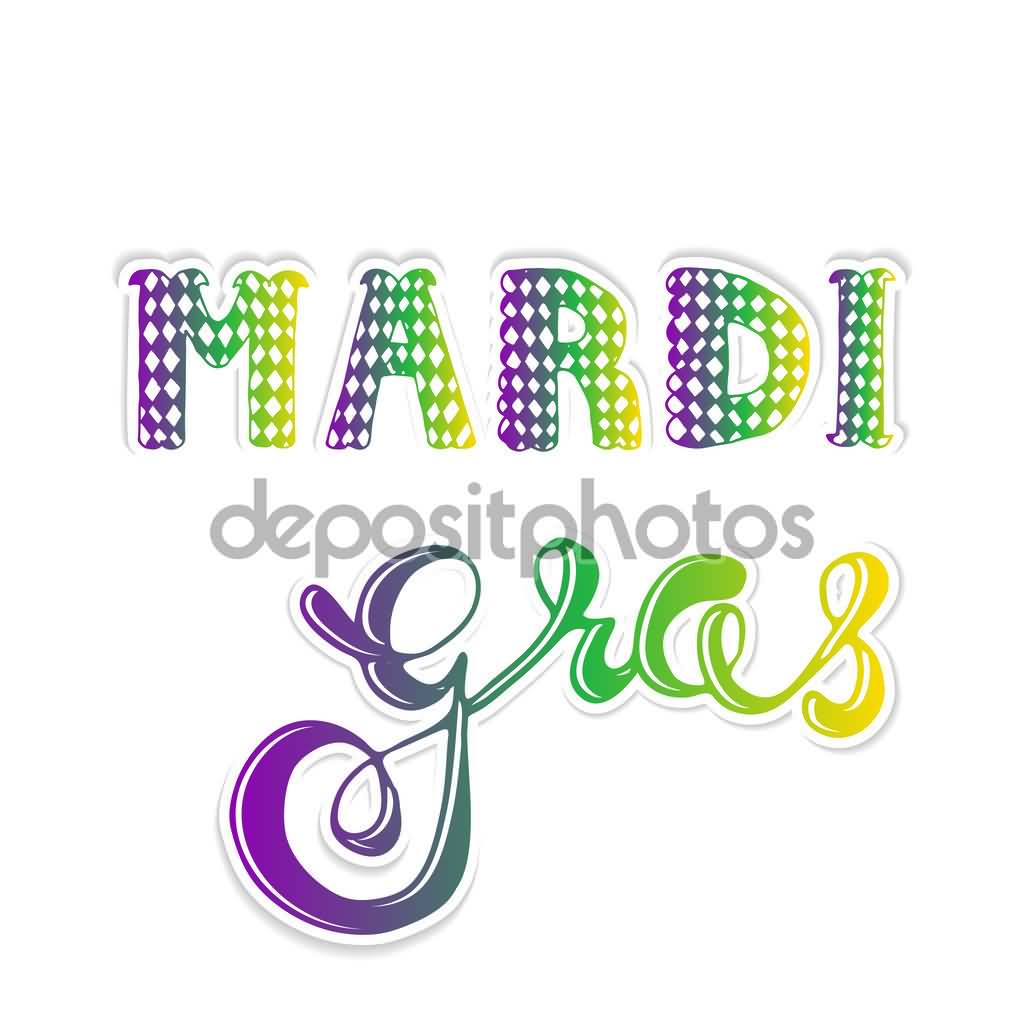 Mardi Gras Hand Lettering Card