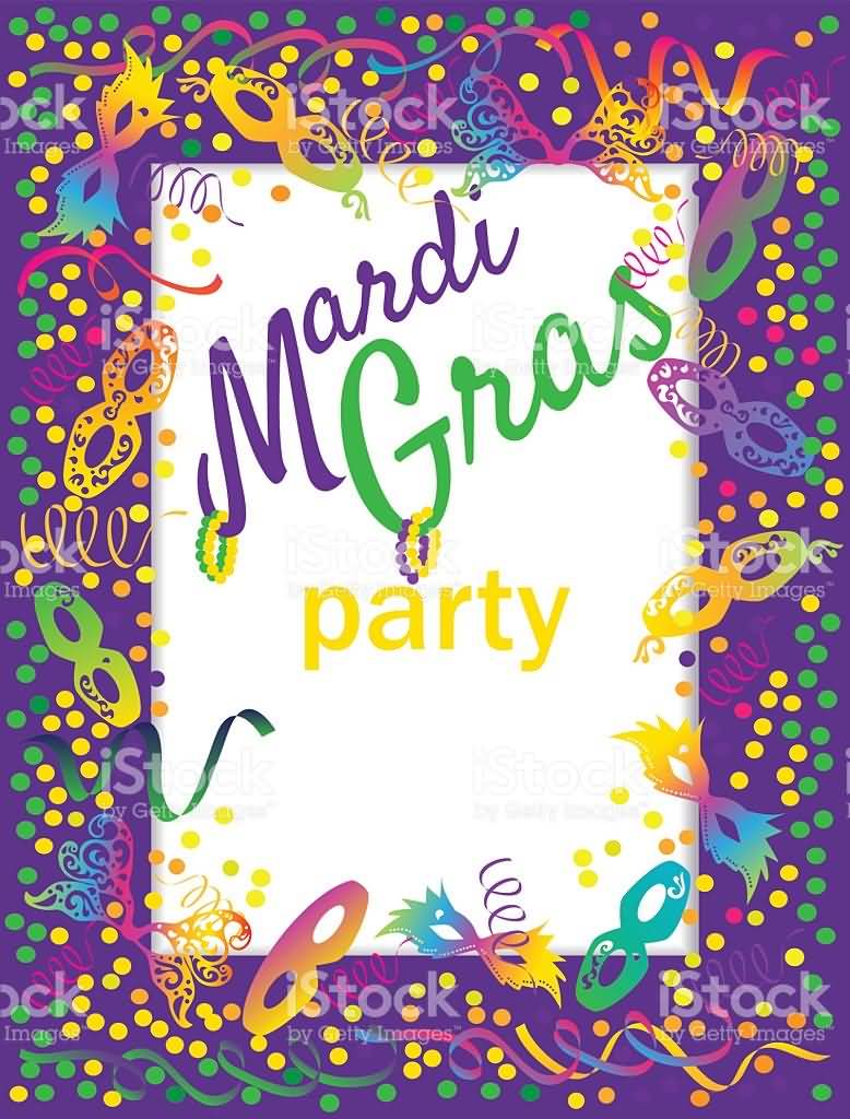 Mardi Gras Party Invitation Greeting Card
