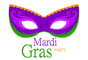 Mardi Gras Party Purple Eye Mask Greeting Card