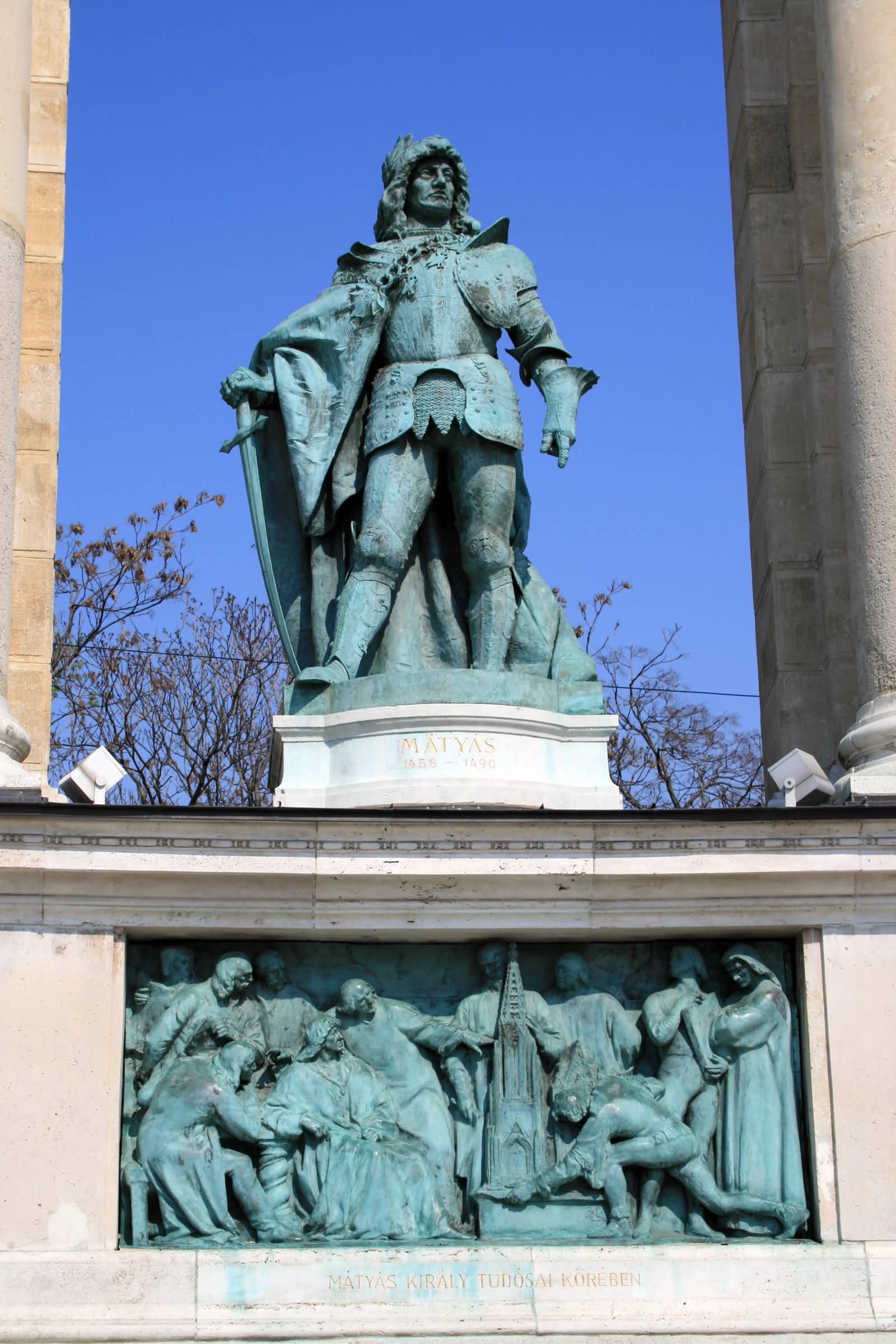 Matthias With His Scholars Statue At The Heroes Square