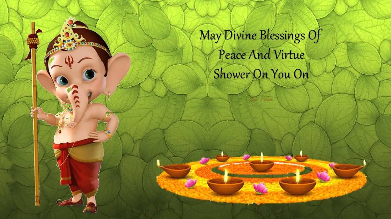 May Divine Blessings Of Peace And Virtue Shower On You On Gudi Padwa