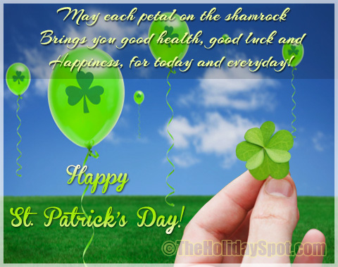 May Each Petal On The Shamrock Brings You Good Health, Good Luck And Happiness For Today And Everyday Happy Saint Patrick’s Day