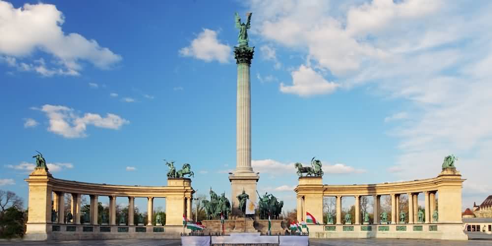 Millennium Monument And Other Sculptures At The Heroes Square