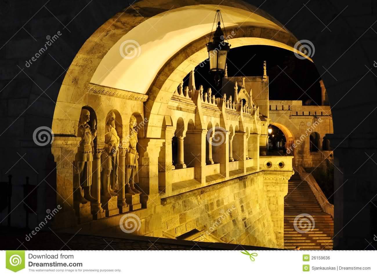 Nave Of The Fisherman’s Bastion Lit Up At Night