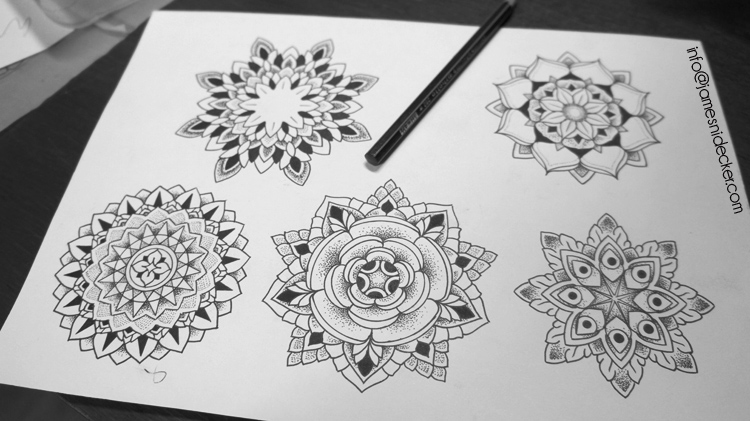 Nice Mandala Flowers Tattoos Designs