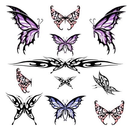 Nice Tribal Butterfly Tattoos Designs