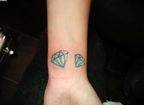 Nice Two Diamond Tattoos On Wrist