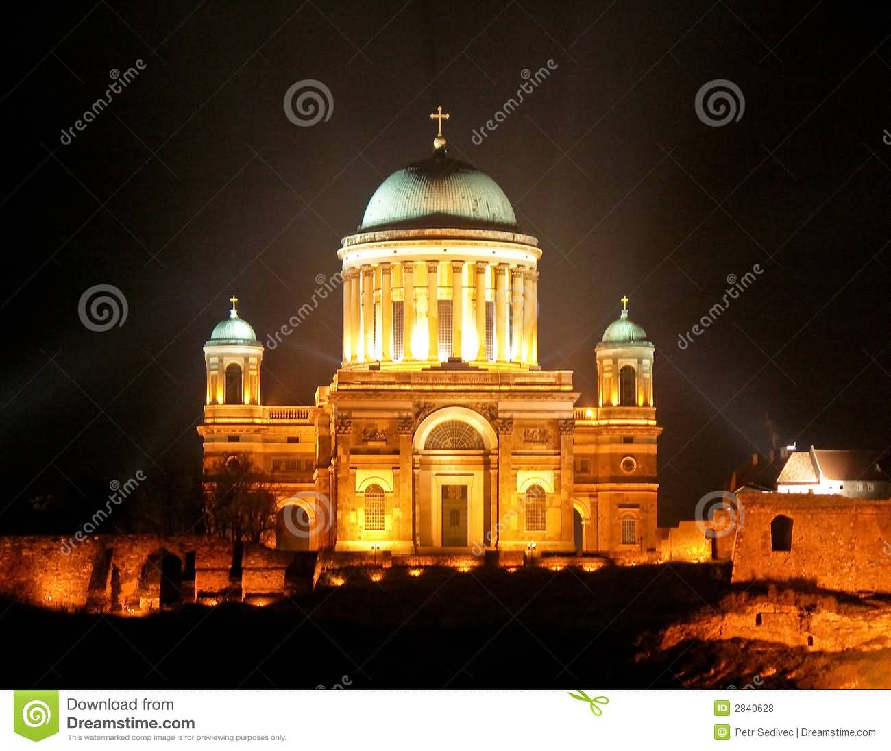 Night View Of The Esztergom Basilica
