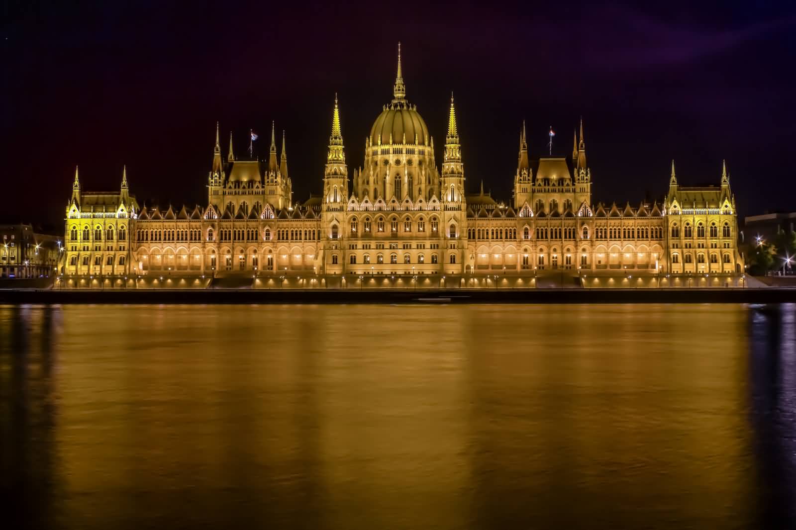 Night View Of The Hungarian Parliament Building