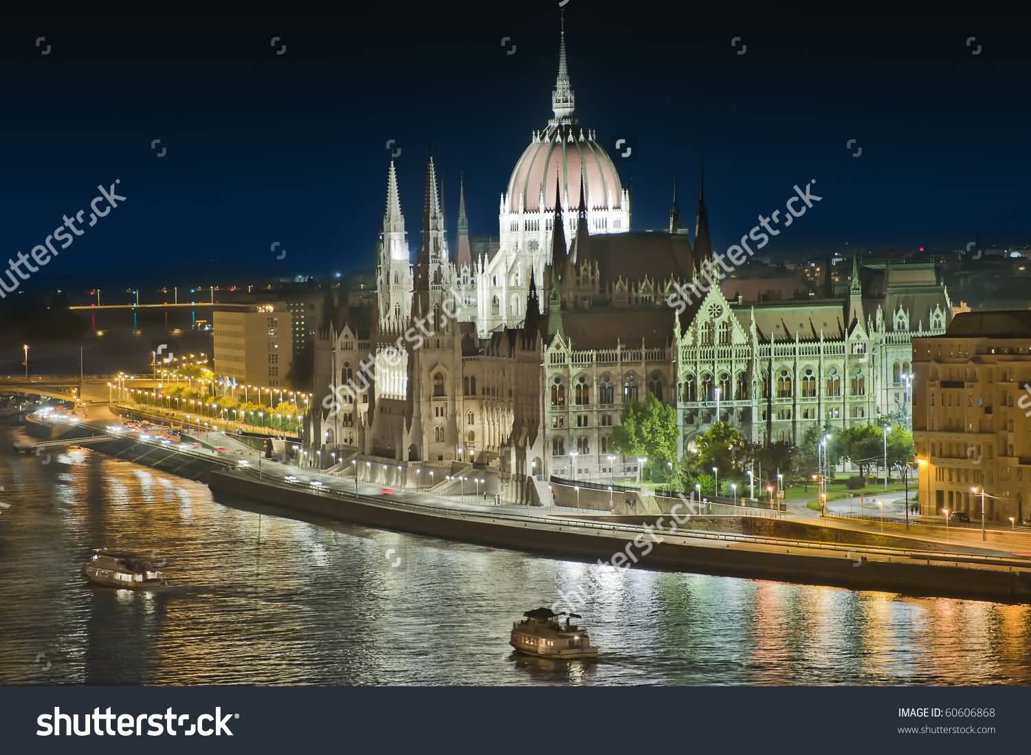 Night View Of The Hungarian Parliament Building