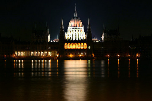Night View Of The Hungarian Parliament