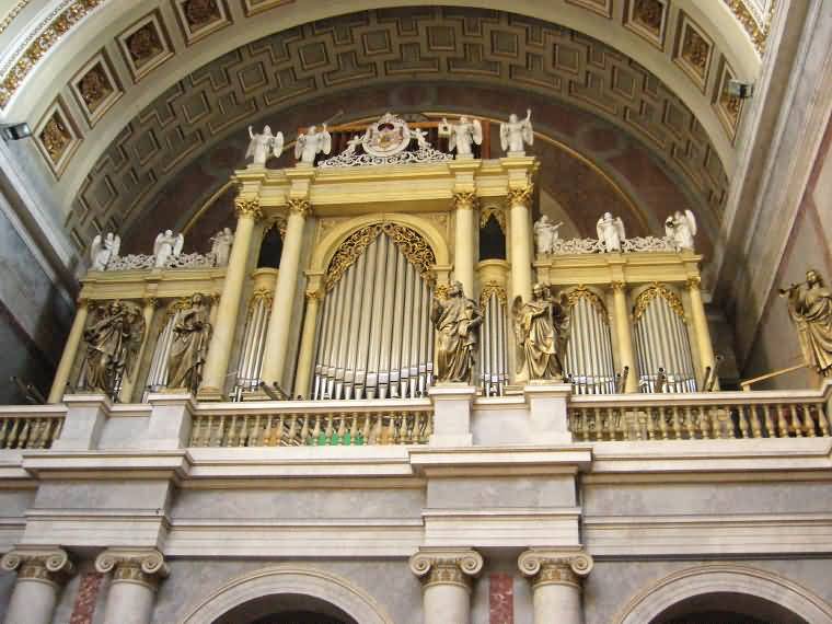 Organ Inside The Esztergom Basilica In Hungary