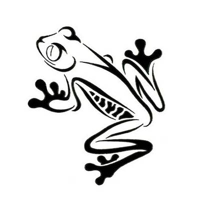 Outline Black Frog Tattoo Design