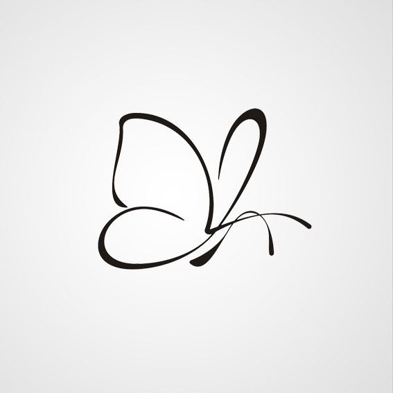 Outline Butterfly Tattoo Design